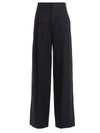 Chloé Trousers Linen Front Pleats In Blue