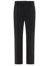 Dolce & Gabbana Technical Fabric Pants With Metal Dg Logo Trousers In Black