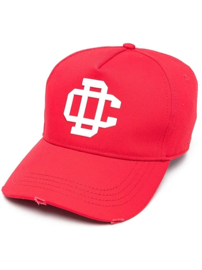 Dsquared2 Baseball Cap With Patch In Red