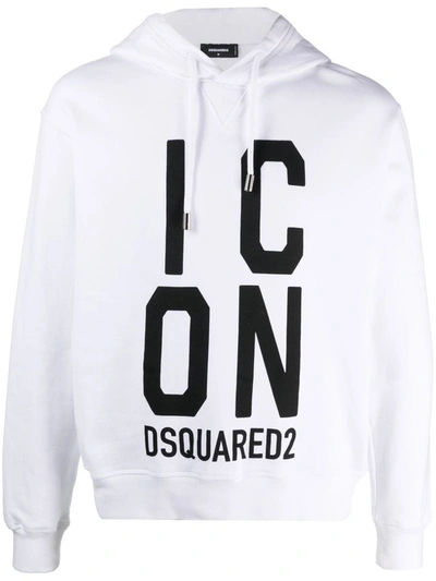 Dsquared2 Printed Hoodie In White