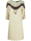 Etro Mix-print Shift Dress In Green