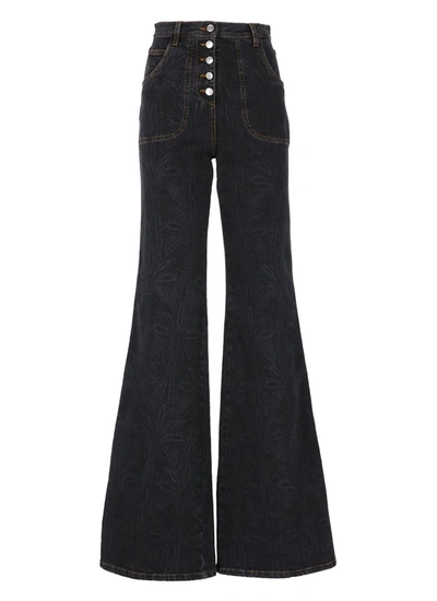 Etro Buttoned Flared Jeans In Blue