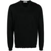 Goes Botanical Merino-wool V-neck Jumper In Black