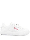 Just Cavalli Tiger Head-logo Leather Sneakers In White
