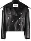 Nanushka Black Cinch Faux-leather Jacket In Black