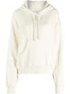 Off-white Crystal-embellished Cotton Hoodie In Beige
