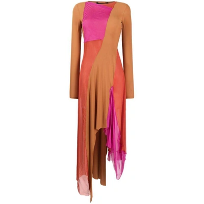 Paula Canovas Del Vas Colour-block Panelled Handkerchief Dress In Pink