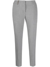 Peserico Cropped Cigarette Trousers In Grey