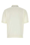 Prada Silk And Cotton Polo Shirt In Bianco