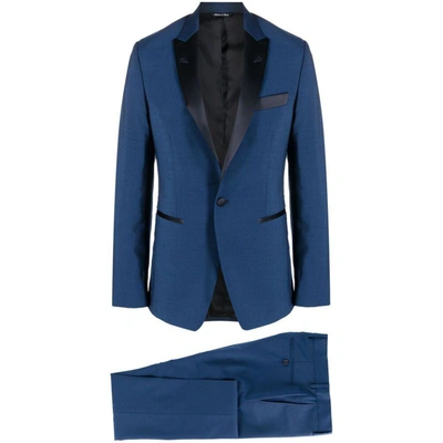 Reveres 1949 Peak-lapel Single-breasted Suit In Blue