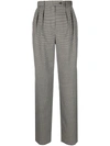 Rochas Trousers Checked Wide Leg In Black