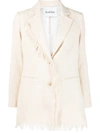 Rodebjer Fringed-edge Single-breasted Blazer In Nude & Neutrals
