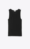 Saint Laurent Logo-embroidered Tank Top In Black