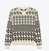 Saint Laurent Patterned-jacquard Terry Sweatshirt In Beige