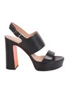 Santoni Platform-sole Sandals In Black