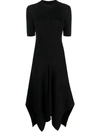 Stella Mccartney Black Short-sleeved Midi Dress In Black