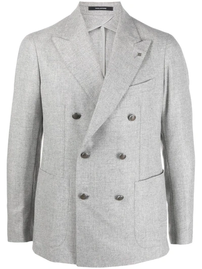 Tagliatore Wool And Cashmere Blazer In Grey