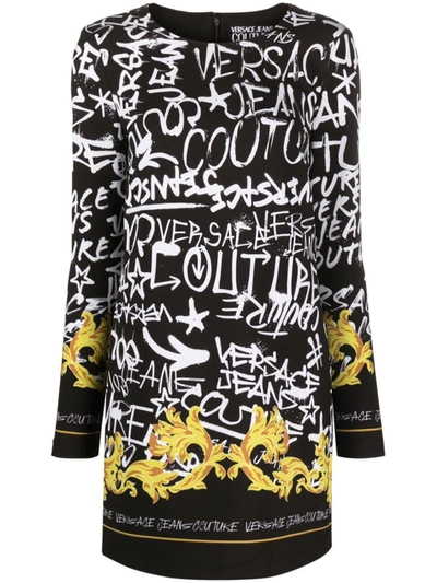 Versace Jeans Couture Graffiti Printed Long In Black