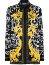 Versace Jeans Couture Logo Couture Print Blouse In Black