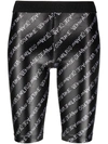 Versace Jeans Couture Allover Logo Knee-length Shorts In Black