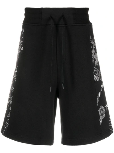 Versace Jeans Couture Drawstring Bermuda Shorts In Black