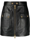 Versace Jeans Couture Button-embellished Lambskin Mini-skirt In Black