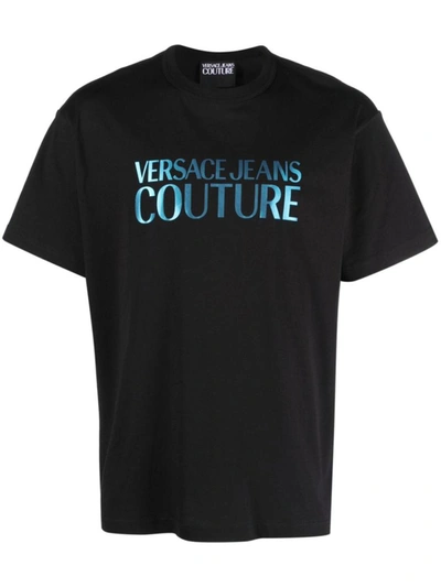 Versace Jeans Couture Logo-print Cotton T-shirt In Black