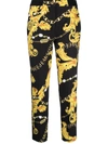 Versace Jeans Couture Chain Couture Printed Cropped Trousers In Black