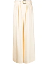 Zimmermann Pleated-waistband Palazzo Trousers In Beige
