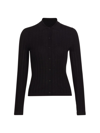 Nili Lotan Women's Alivia Rib-knit Polo Cardigan In Black