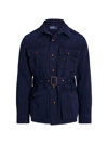 Polo Ralph Lauren Mens Newport Navy Safari Belted Cotton-twill Jacket In Blue