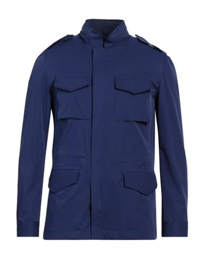 Barba Napoli Man Jacket Blue Size 38 Nylon, Elastane