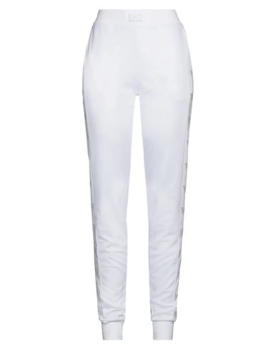 Ea7 Woman Pants White Size L Viscose, Polyamide, Elastane