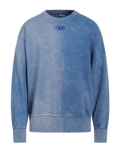Diesel Man Sweatshirt Blue Size 3xl Cotton, Polyester, Elastane