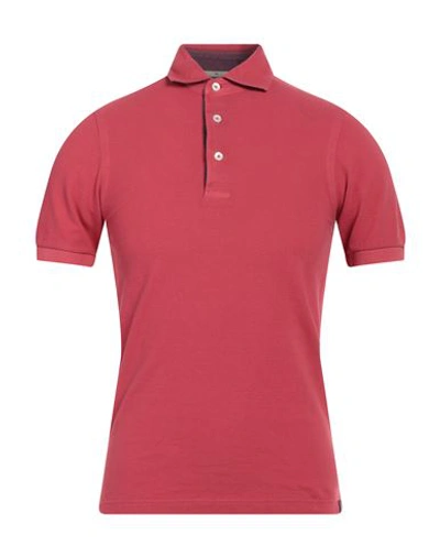 Gran Sasso Man Polo Shirt Red Size 34 Cotton
