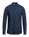 Daniele Alessandrini Homme Man Shirt Blue Size 15 ½ Linen