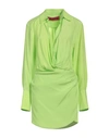 Gauge81 Woman Mini Dress Acid Green Size M Silk