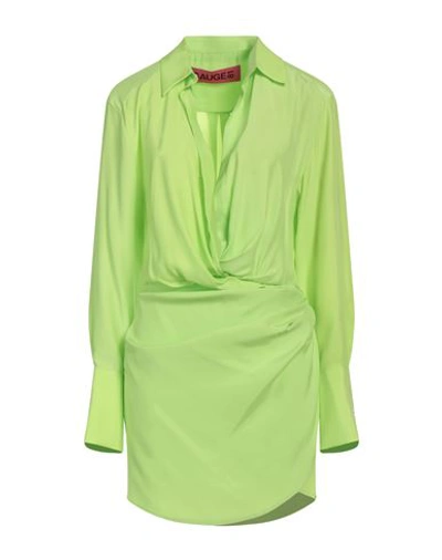 Gauge81 Woman Mini Dress Acid Green Size M Silk In Green
