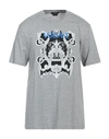 Versace Gray T-shirt With Vibrant Creative Print In Grey