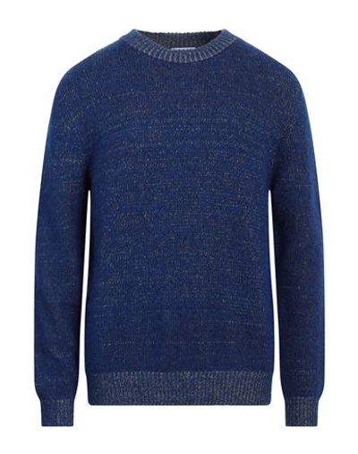 Heritage Man Sweater Blue Size 44 Virgin Wool, Alpaca Wool, Polyamide, Cashmere In Blue