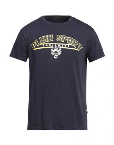 Plein Sport Man T-shirt Black Size Xxl Cotton In Blue