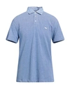 Harmont & Blaine Man Polo Shirt Slate Blue Size L Cotton