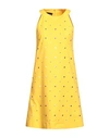 Boutique Moschino Woman Mini Dress Yellow Size 6 Cotton, Elastane