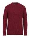 Dondup Man Sweater Garnet Size 44 Wool, Cashmere, Polyamide In Red