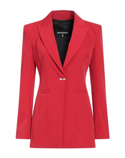 Patrizia Pepe Woman Blazer Red Size 8 Polyester, Elastane