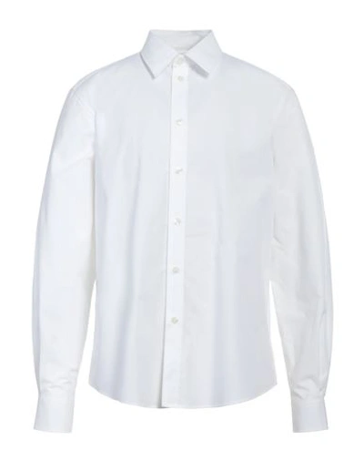 Msgm Man Shirt White Size 17 Organic Cotton