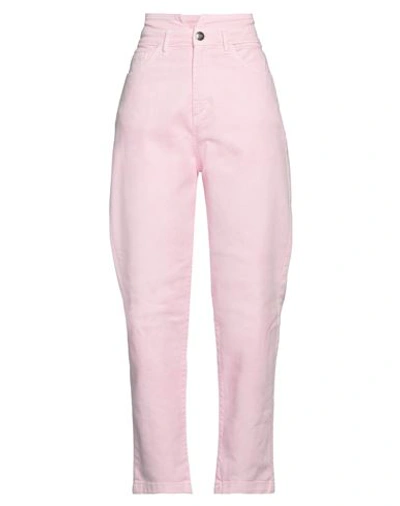 Jijil Woman Pants Pink Size 26 Cotton, Elastane