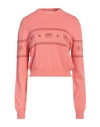 Chiara Ferragni Woman Sweater Coral Size L Wool, Viscose, Polyamide, Cashmere In Red