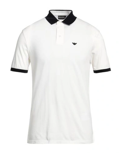 Emporio Armani Man Polo Shirt White Size L Cotton In White