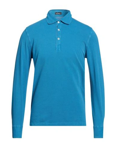 Rossopuro Man Polo Shirt Azure Size 3 Cotton In Blue